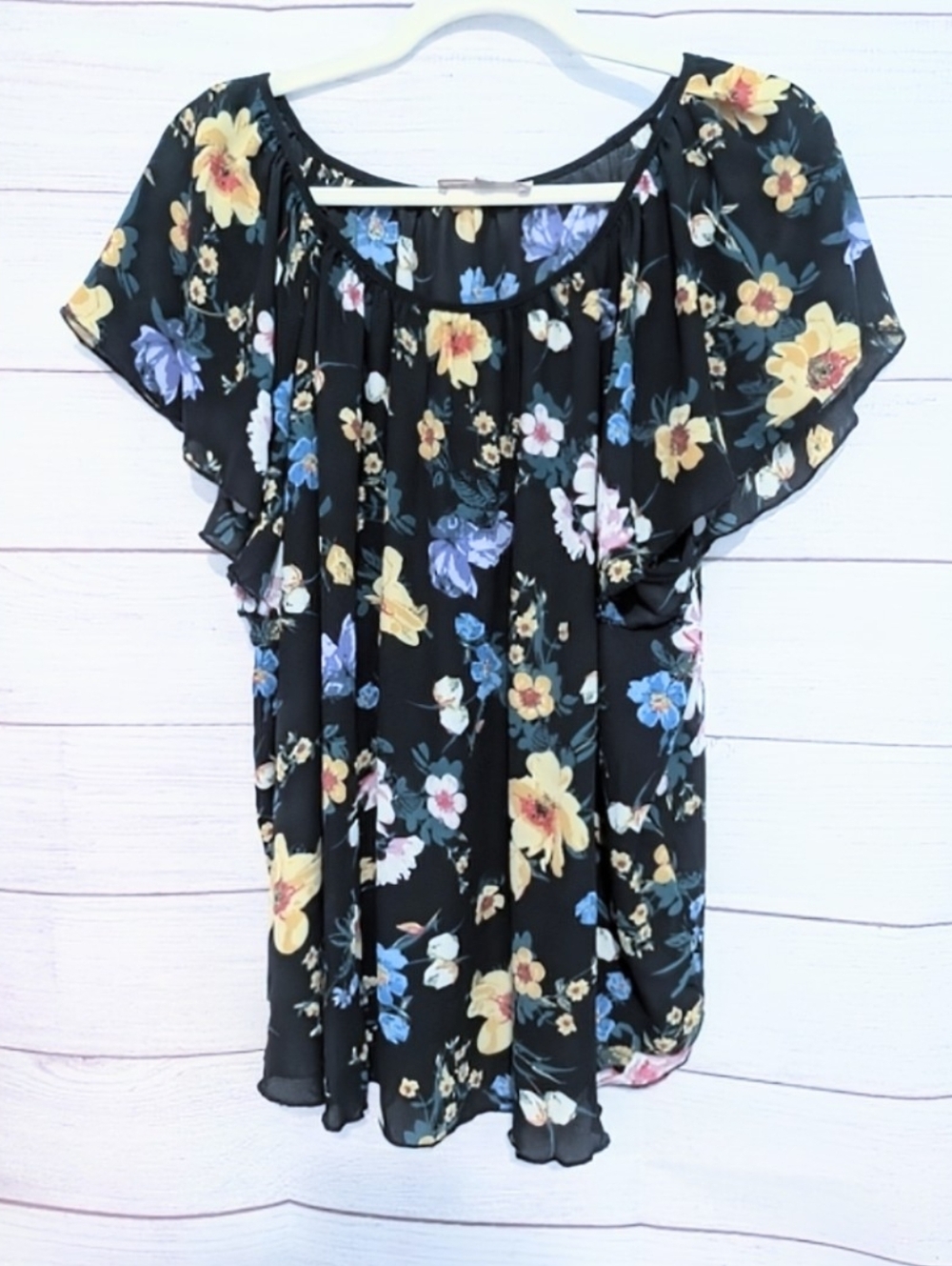 Guc Philosophy floral 🌺 Pattern Summer Peasant blouse size 2X